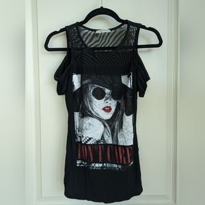 Papaya black top with mesh